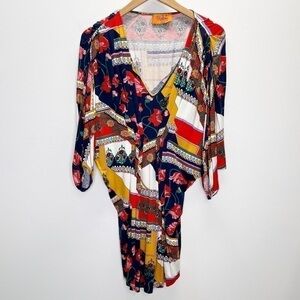 Voom by Joy Han Multicolored Floral Tunic Top